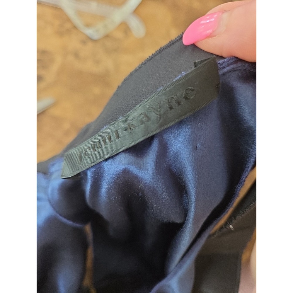 Jenni Kayne Silk Dress Navy Fairy Goth Babydoll Y2K Size 4 - Picture 6 of 8